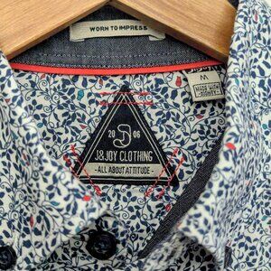 J&Joy EUC Men's floral vinework buttondown shirt